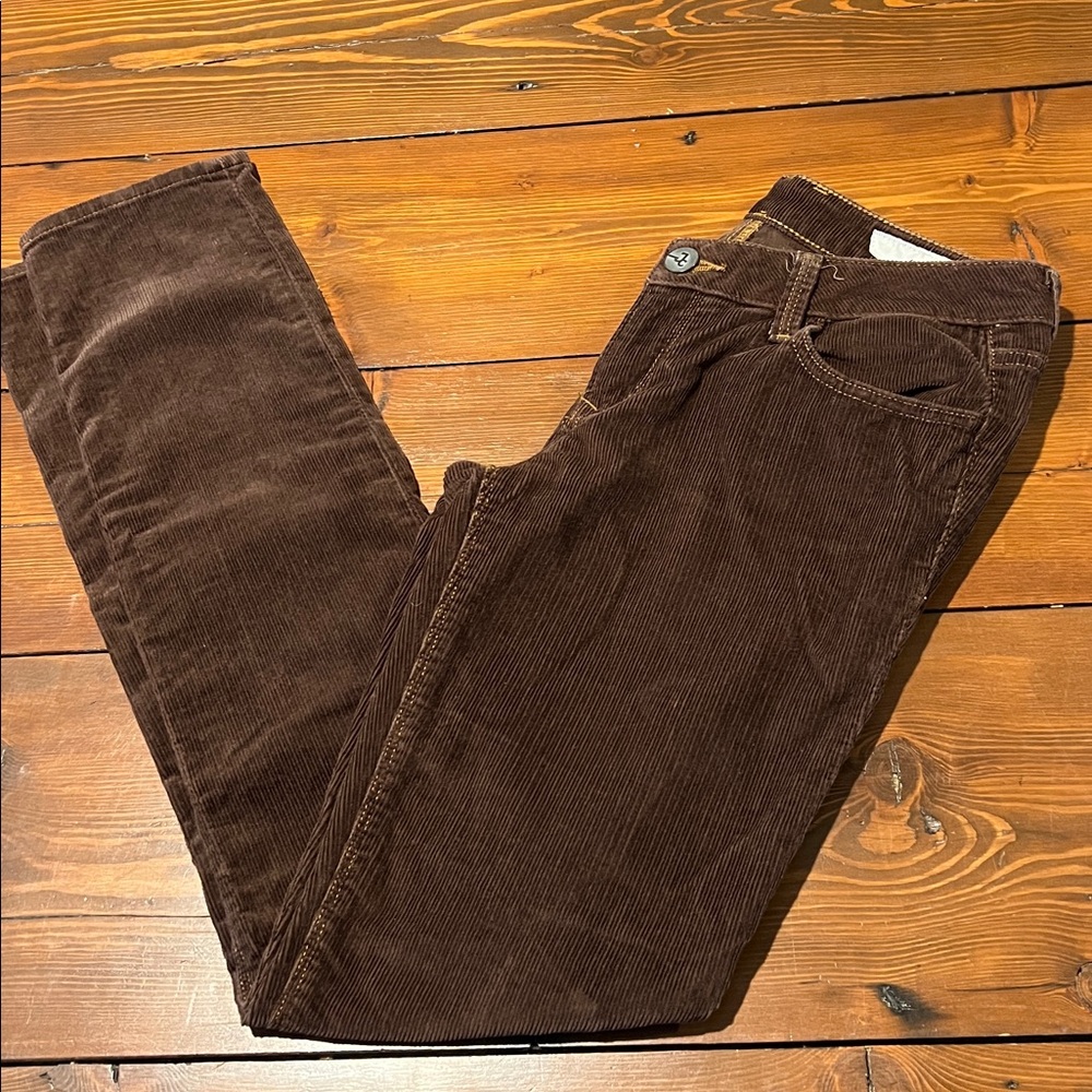 J & Company - Brown Corduroy Pants Straight Leg Mid Rise - Size 27